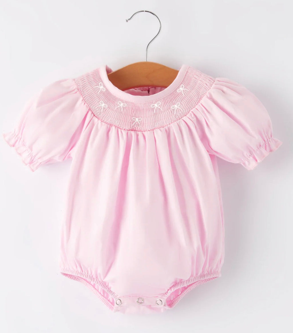 Pretty in Pink with White Bows Smock