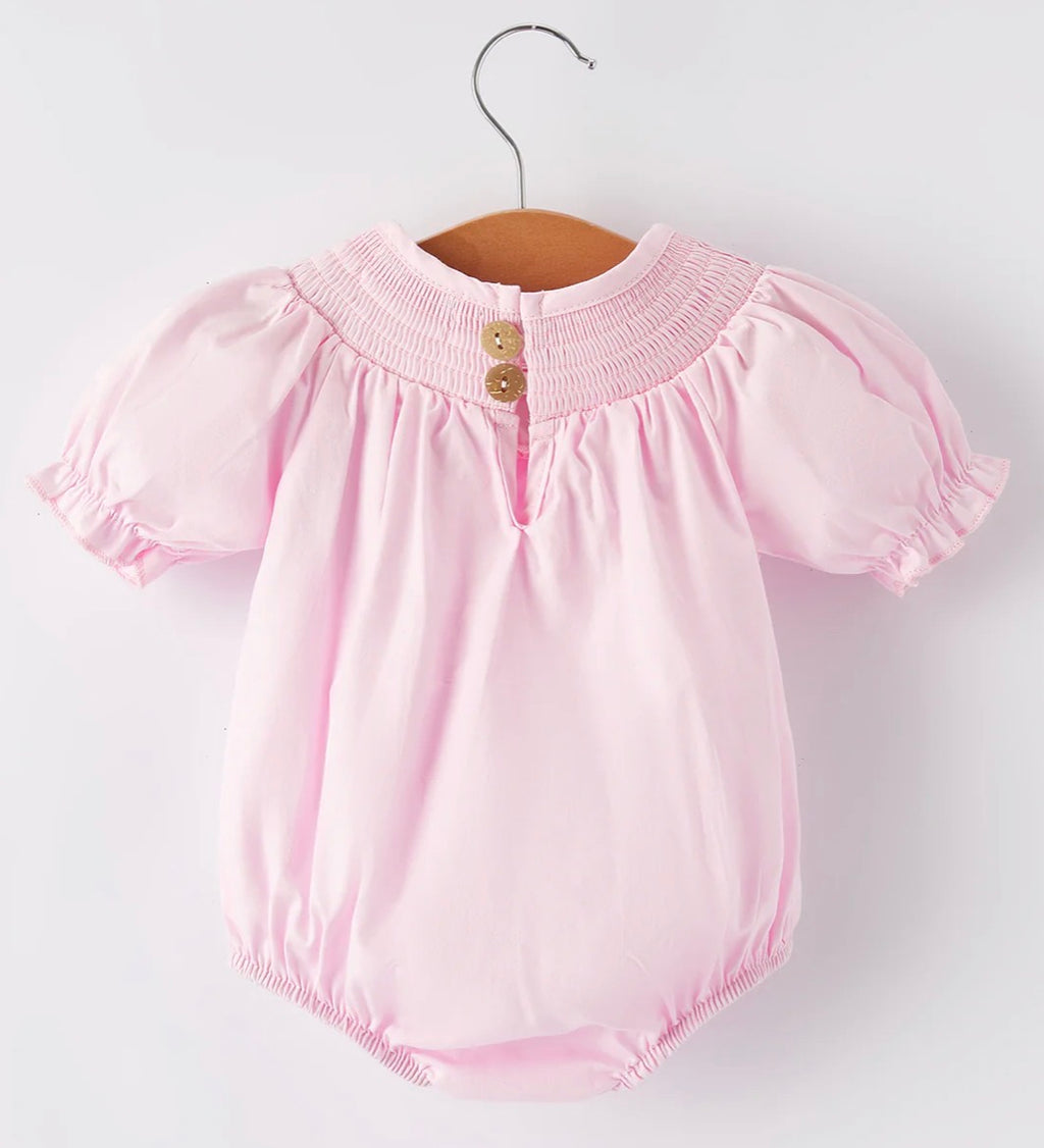 Pretty in Pink with White Bows Smock