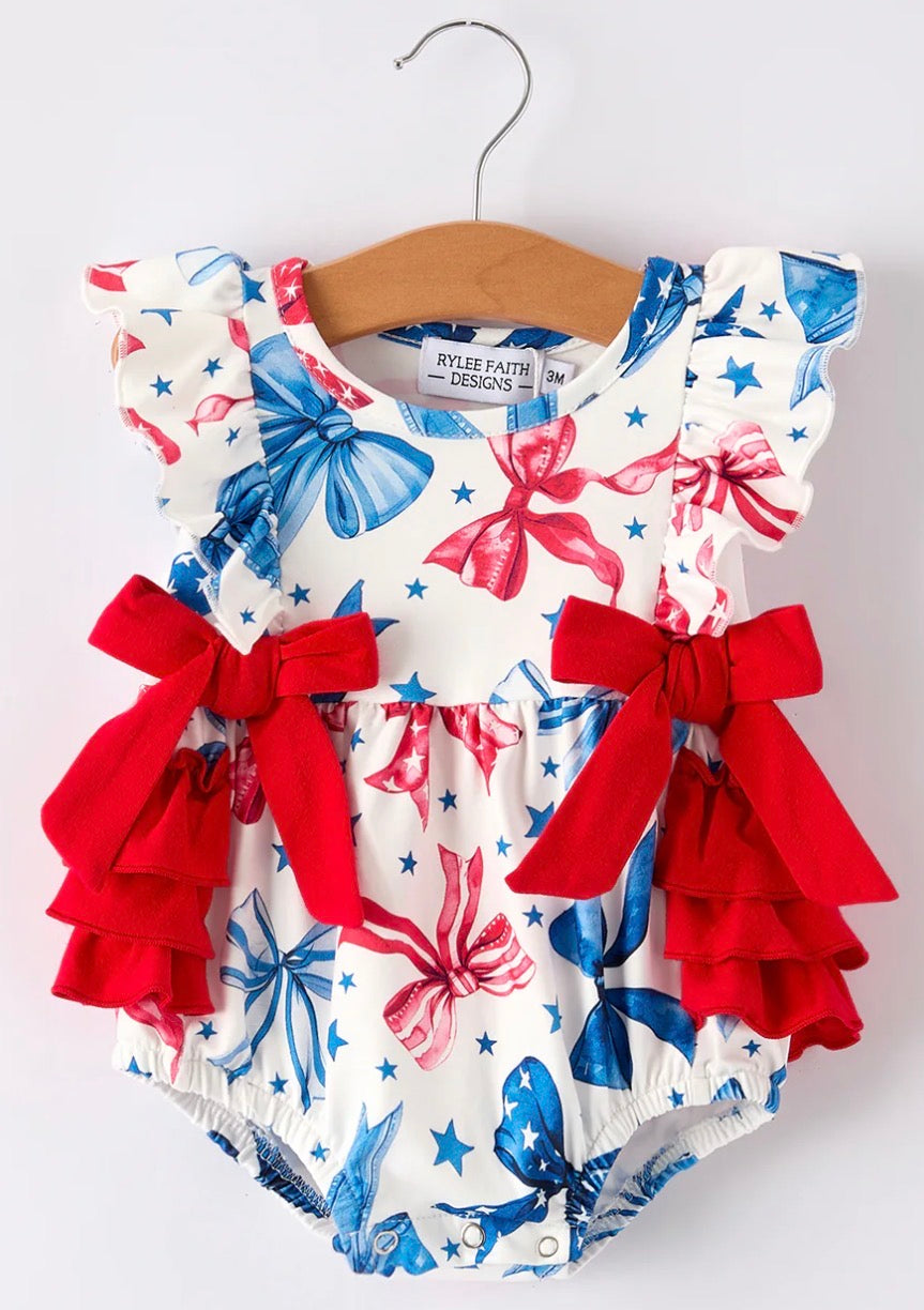 4th of July Bow Romper